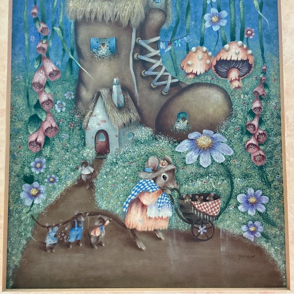 Adorable Old Woman Who Lived In a Shoe Nursery Rhyme Painting - Picture 5 of 13